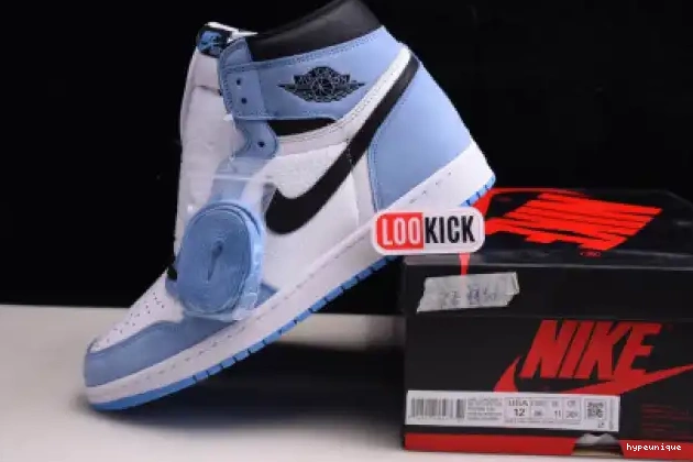HYPE 555088-134 1 BLUE AIR RETRO WHITE HIGH BLACK JORDAN UNIVERSITY 0412